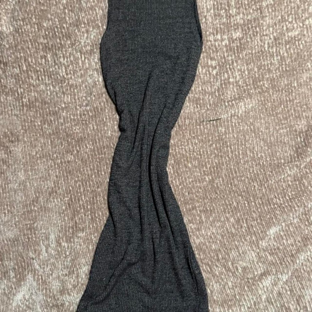 Popular Basics Ribbed Knit Midi Dress Grey Mock Neck Sleeveless Bodycon